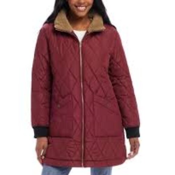 Weatherproof Women's Quilted Parka Jacket Coat Size L Sherpa Lined Warm Cozy NEW - Picture 5 of 16
